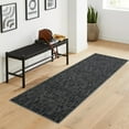 thumbnail image 2 of 2' x 6' Washable Runner Rugs, Distressed Modern Abstract Office Carpet Low Pile Rug Non Slip Farmhouse Floor Cover, for Entryway Kitchen Bedroom, Black, 2 of 7