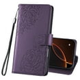 thumbnail image 2 of for iPhone 14 Wallet Case with Credit Card Holder, Flower Pattern Flip PU Leather Stand Shockproof Protective Phone Cover for iPhone 14 Magnetic Clasp Purse Case, Darkpurple, 2 of 11