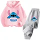 thumbnail image 5 of Conjunto de 2 piezas de sudadera y pantalones con dibujos animados de Disney Stitch 2024 para niños, ropa de moda para primavera y otoño, sudadera para niños y niñas, traje deportivo para niños, 5 of 5