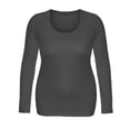 thumbnail image 4 of Emmalise Women's Plain Basic Cotton Spandex Scoop Neck Long Sleeve T Shirt, 4 of 4
