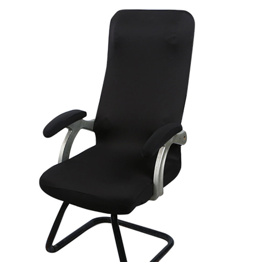 BTSKY Offce Computer Rotating Chairs Arm Covers Elastic Polyester Set of 2 Black 