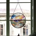 thumbnail image 3 of Christmas Gift - Sunset Valley Scenery Christmas Stained Glass Hanging Ornament - Glossy Round Holiday Tree Decoration, Xmas Gift for Dad, Mom, Family & Friends, Keepsake 2025, 3 of 3