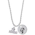 thumbnail image 1 of Delight Jewelry I 'Heart' Running Silvertone Script Initial Disc - P - Charm Necklace, 20"+3", 1 of 4