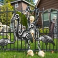 thumbnail image 3 of Skeleteen Zombie Skeleton Flamingo Yard Ornaments with Stakes, Pack of 2, 3 of 8