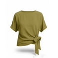 thumbnail image 5 of Ichuanyi Basic T Shirts for Women,Round Neck Short Sleeve Summer Shirts,Solid Loose Fit Tshirt, Plain Pullover Tops, Undershirts, 5 of 6