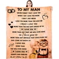 thumbnail image 1 of LHSHID Gift to My Man Fleece BlanketPersonalized Bed Flannel Throw Blanket Father's Day Wedding Anniversary Valentines Gift for Husband Dad 60"x80", 1 of 6