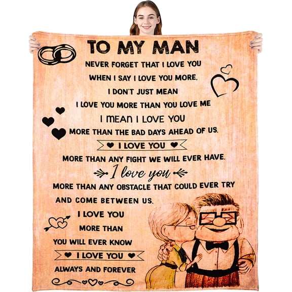 DAJU Gift to My Man Fleece BlanketPersonalized Bed Flannel Throw Blanket Father's Day Wedding Anniversary Valentines Gift for Husband Dad(30*40inch)