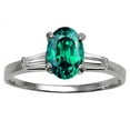 thumbnail image 2 of Tommaso Design� Oval 8x6 mm Simulated Emerald And Engagement Ring, 2 of 9