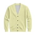 thumbnail image 5 of Havenx Men's Cardigan Sweater Button Front Ribbed Knit Cardigan Long Sleeve V Neck Outwear Pullover Collar Soft Comfy Warm Lightweight Casual Solid Color Dress,Yellow L, 5 of 7