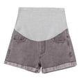 thumbnail image 6 of Hinvhai Maternity Jean Shorts for Women Low Waist Ripped Stretchy Comfy Soft Summer Denim Short Pants Dark Gray XXXL, 6 of 6