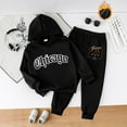 thumbnail image 2 of Gubotare Toddler Girls Clothes Sets Girls' Baby and Toddler Hoodie Sweatshirt Knit Top and Pant Set Size 3T 4T (Black,3-4 Years), 2 of 6