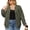 Army Green, variant on Women Plus Size Casual Zip Up Bomber Jacket Streetwear Outerwear
