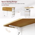 thumbnail image 6 of 48'' Wide Kitchen Island Cabinet with Built-in Charging Station and Internal Storage Rack, MDF Kitchen Cart with  Lockable Concealed Wheels and Expandable Large Countertop for Dining Room, White., 6 of 9
