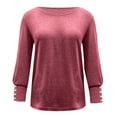 thumbnail image 3 of Half Zip Pullover Women Athletic Tops Blouses Long Sleeve Button Casual Round Neck Long Sleeve Sweatshirts, 3 of 4