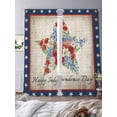 thumbnail image 3 of Happy Independence Day Sheer Curtains 2 Panels Set U. S. Flag Watercolor Flowers Letter Print Sheer Window Curtains Light Filtering Rod Pocket Voile Drapes for Bedroom Living Room 52"X84", 3 of 9