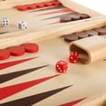 thumbnail image 5 of Wood Backgammon Board Game Set With Folding Board For Storage, Portable Handle, And Game Accessories By Hey! Play!, 5 of 7