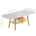 thumbnail image 2 of Plenkra Coffee Table, 2 Tier Mid Century Center Table with Open Storage, Tea Table for Living Room, Double Storage Coffee Table, Home Furniture, Easy Assembly, 2 of 9