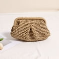 thumbnail image 2 of Women Woven Shoulder Bag Casual Solid Color Canvas Handbag Purse Beige, 2 of 6