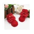 thumbnail image 4 of Newborn Baby Girls Kids Princess Bowknot Lace Ruffle Frilly Ankle Socks Bowknot, 4 of 8