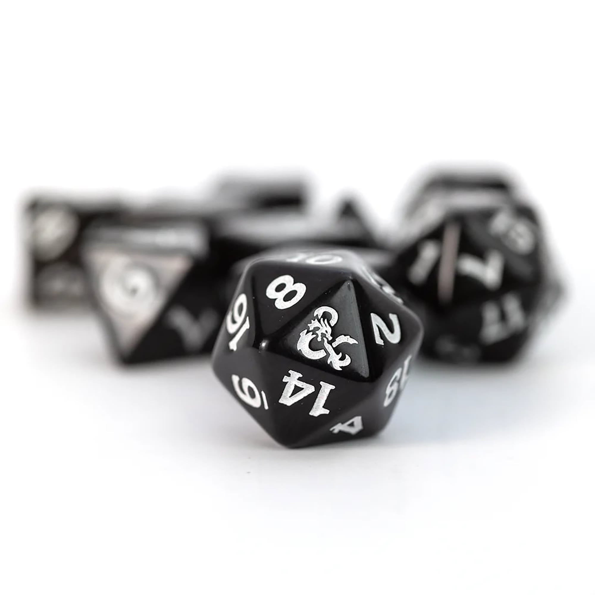Dungeons & Dragons: D&D New Adventurer Dice Set: Black - 11 Oversized RPG Dice, Magnetic Storage Case, Character Sheet & Pencil, Officially Licensed