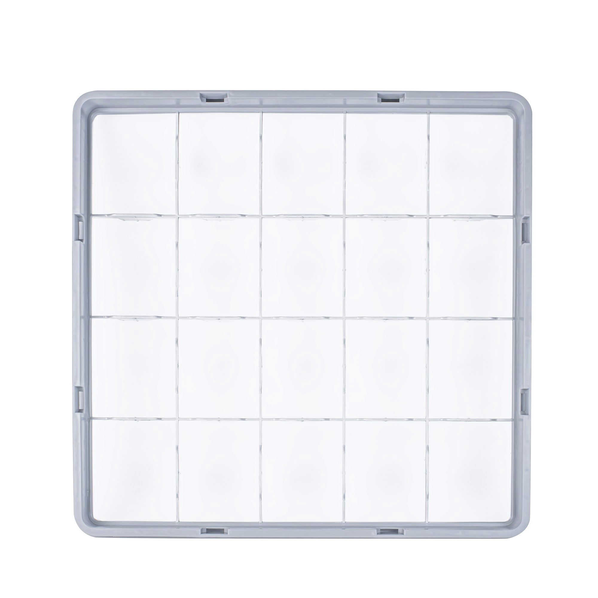 Restaurantware EXTENDER ONLY, Clean Tek Professional Half Drop Glass Rack Extender, 1 Heavy Duty Gray Polypropylene Add-On with 49 Compartments, Durable Dishwasher Extender, Rack Sold Separately