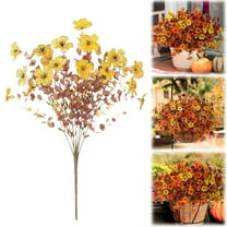 Under $1, Autumn Artificial Flowers, Multi-Color, Artificial Fall Flowers for Outdoor Decor - Faux Colorful Plants for Porch, Patio, Yard, Plastic Fall Florals, by Elapind