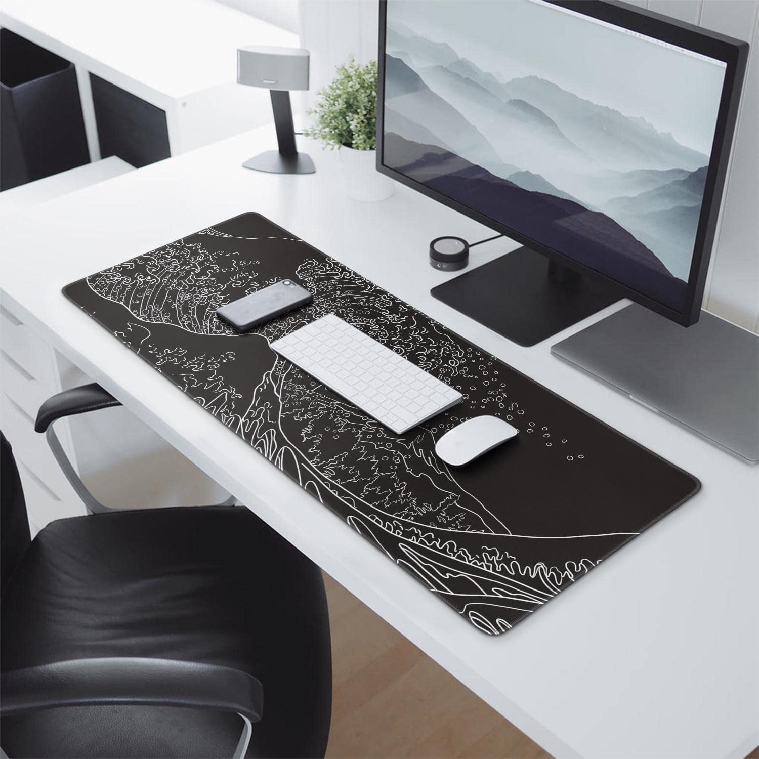 Grid Drafting Paper Desk Mat, White Engineer Gaming Large Mouse