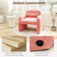 thumbnail image 6 of Giantex Modern Accent Chair, Fabric Upholstered Armchair w/Waist Pillow, Comfy Reading Single Sofa, Pink, 6 of 6