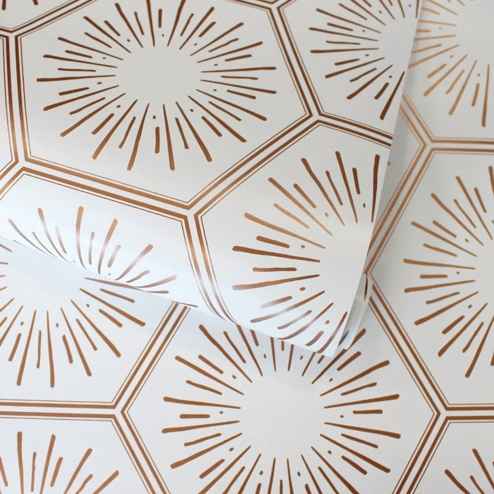 Tempaper Hello Sunshine Metallic Bronze Peel and Stick Wallpaper, 20.5" x 16.5'
