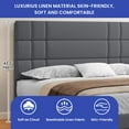 thumbnail image 3 of ModFusion - Modern Queen Size Bed Frame, Robust Metal & Wood Construction, Easy Assembly, 43.3" Linen Upholstered Headboard, Gray, 3 of 6