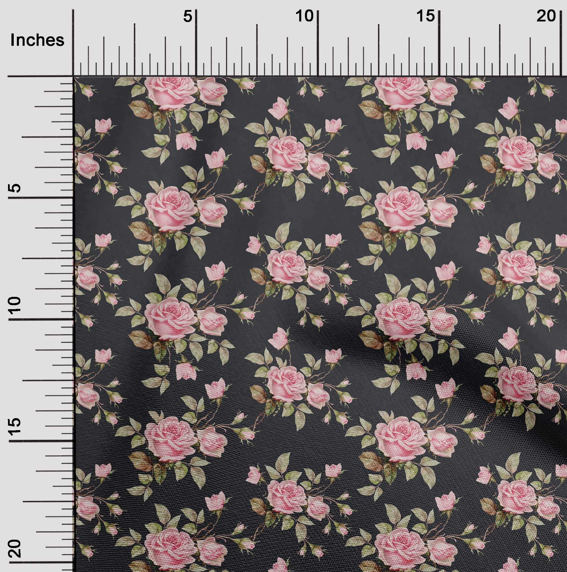 oneOone Viscose Chiffon Light Pink Fabric Floral Dress Material Fabric Print Fabric By The Yard 42 Inch Wide