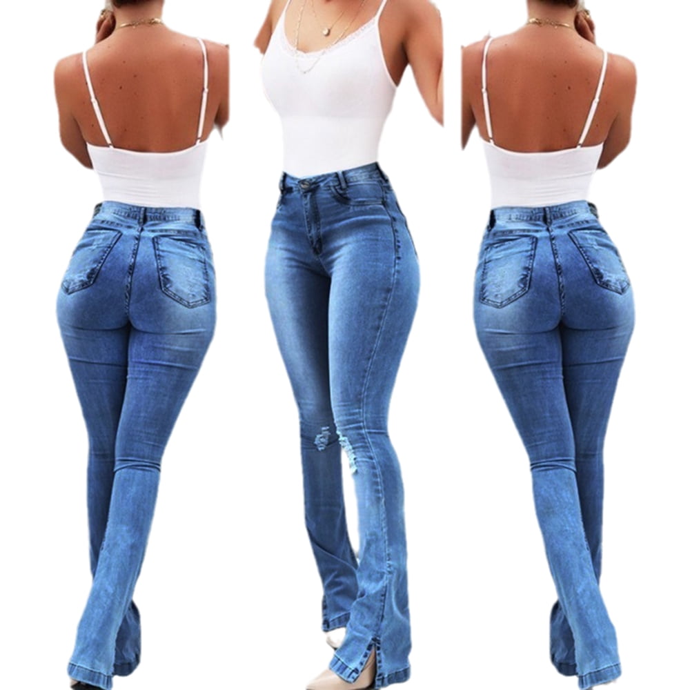 Ybenlow Women's Casual Slim Stretchy Denim High Waist Jeans - Walmart.com