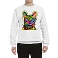 thumbnail image 2 of Cats Are Like Potato Chips Colorful Rainbow Cat Animal Lover Unisex Crewneck Graphic Sweatshirt, White, Small, 2 of 3
