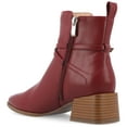 thumbnail image 6 of Journee Womens Estelle Stacked Heel Pointed Toe Booties, Widths Available, 6 of 8