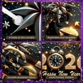 thumbnail image 4 of Golden Sparkling New Year Banner Firework Design 2026 Display Studded Clock Element Happy New Year Backdrop for New Year Party 2026 Celebration NYE Event, 4 of 9