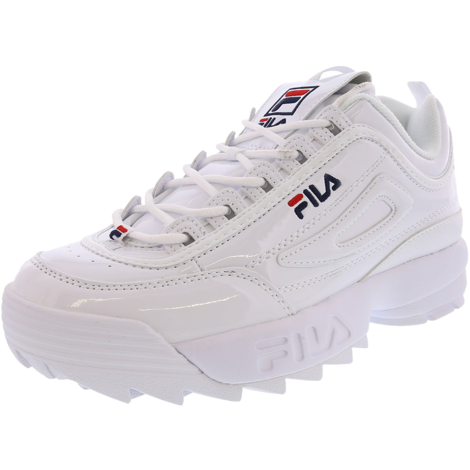 Fila - Fila Women's Disruptor Ii Premium Patent White / Navy Red Ankle ...