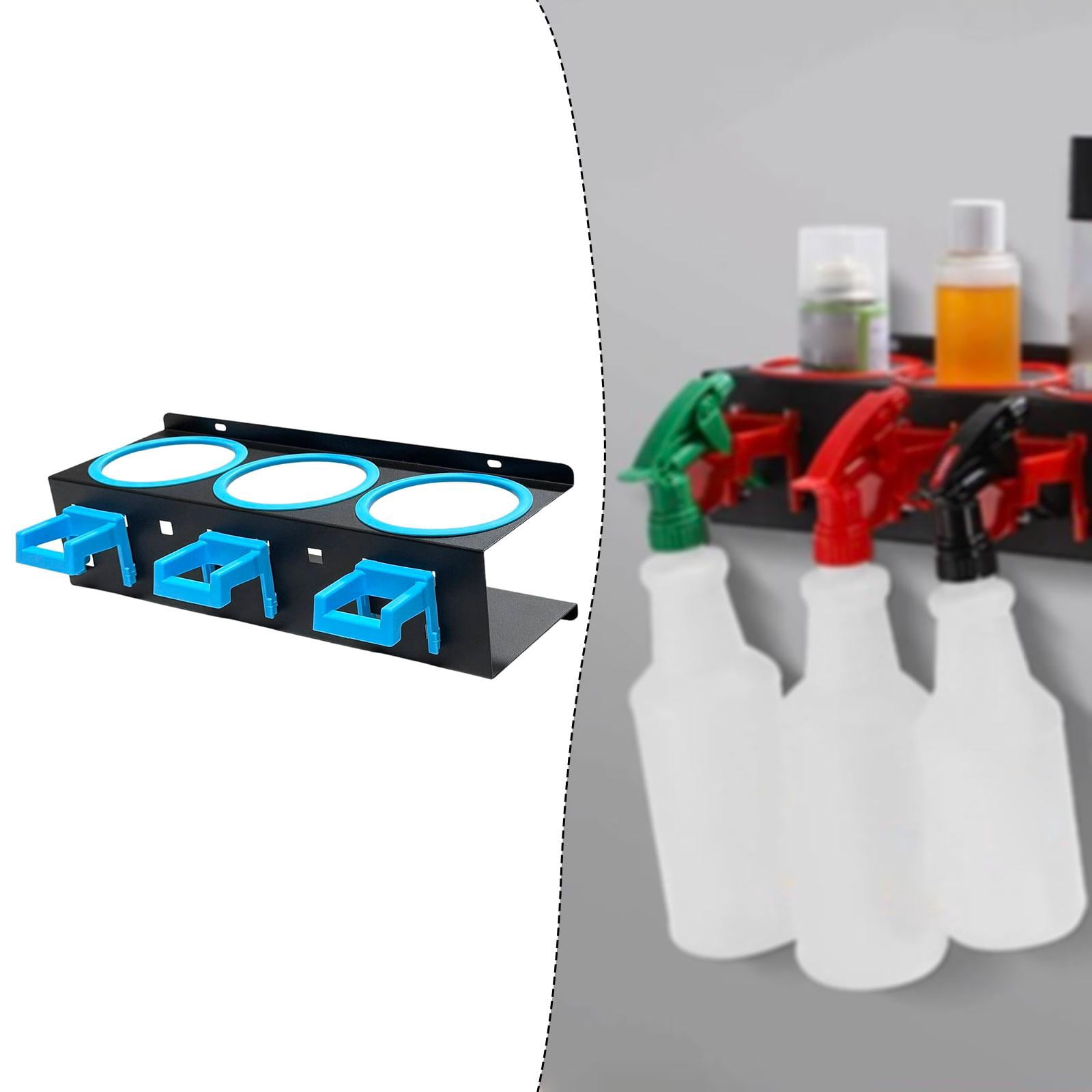 QSTDGVPW Spray Bottle Holder Car Wash Tool Organizer Simple Installation Multi Functional blue 3 holes