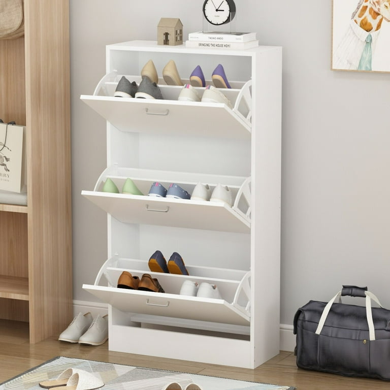 EUROCO 50.7W Large Shoe Cabinet for Entryway, Free Standing Shoe