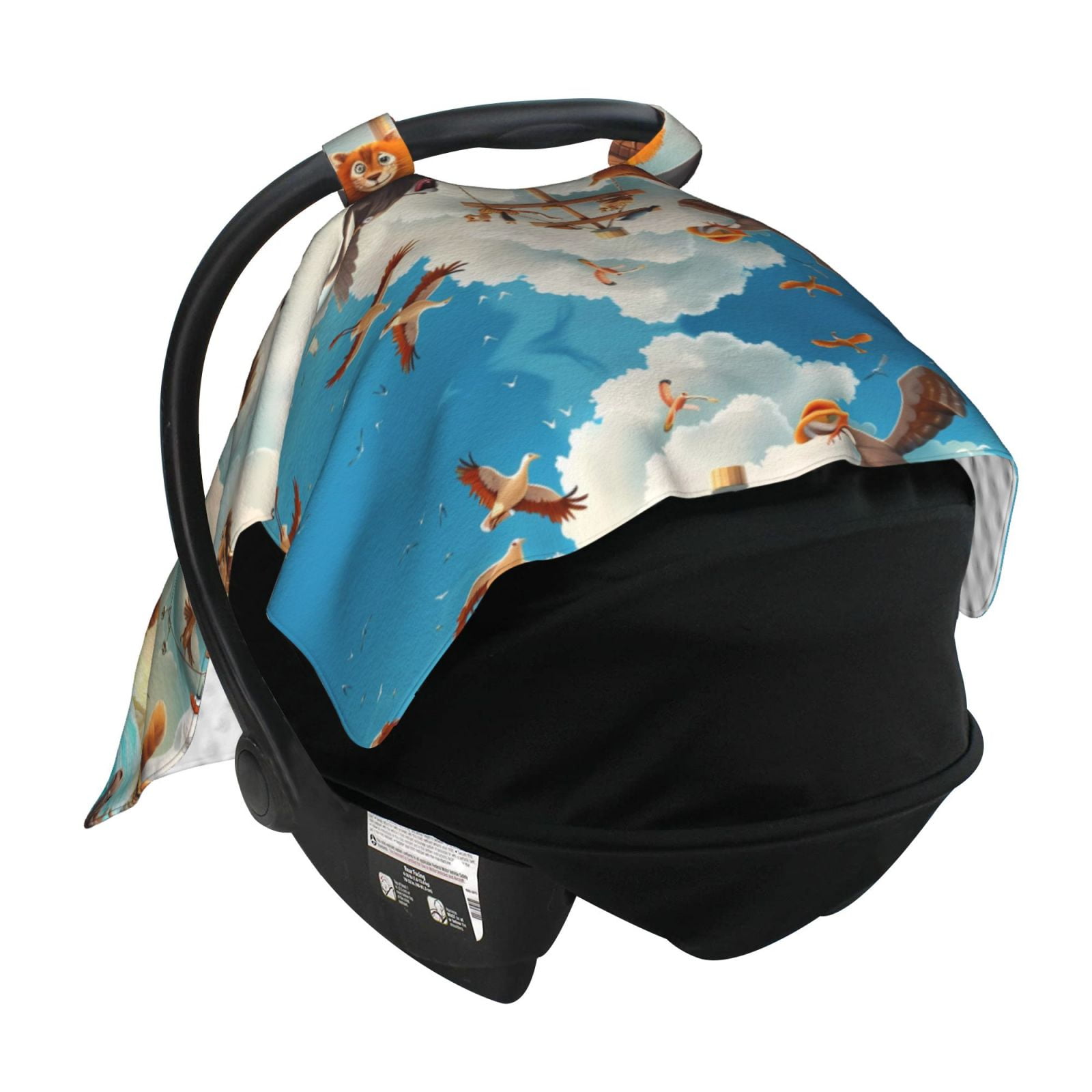 Car Seat Cover Baby - Animal Filled Noahs Ark Breathable Infant Car Seat Cover for Baby Carseat, Lightweight Comfort Baby Essentials Must Haves Newborn Stuff for Girl Boy