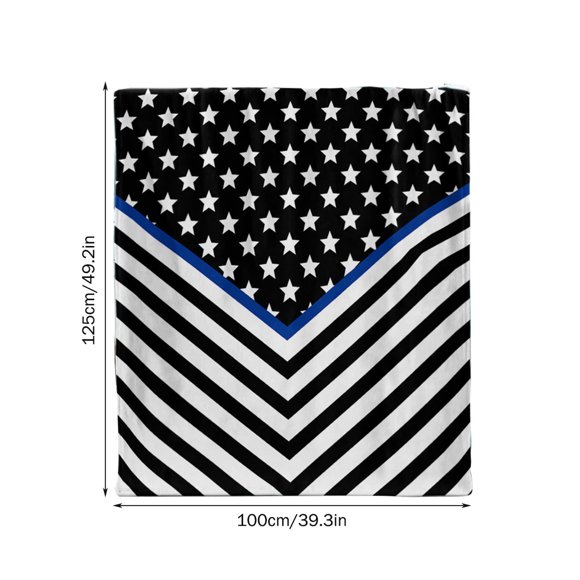 Thickened Blanket Office Nap Blanket Printed Warm Blanket American Star Spangled Flag Flannel Air Conditioning Sleeping Blanket Black