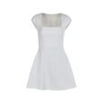 thumbnail image 2 of Women's Square Neck Cap Sleeve Fully Lined Mini Dress Zipper A Line Party Club Dresses, Mother of The Bride Dresses, Formal Wedding Guest Dress(White,M), 2 of 7