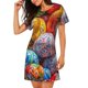 thumbnail image 2 of Fotbe Easter Eggs Bata de Dormir para Mujer con Estampado, Camisón de Algodón de Manga Corta, Ropa de Dormir Casual, 2 of 6