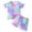 Purple, variant on LNMQLPDBS Toddler Girl Short Sets Unisex Kids Tie-Dye Color Block Colorful Short Sleeve Crewneck Tshirt & Shorts 2pcs Outfits Baby Gifts for Girl Casual Soft Breathable Summer Girls Lounge Set