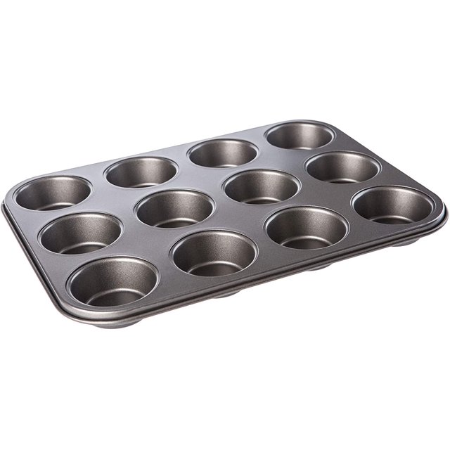 Molde para magdalenas de acero para 12 magdalenas grandes, antiadherente, 35 x 26,5 cm, molde para magdalenas, molde para brownies, molde para pasteles, molde para hornear, plateado Xemadio YQ-1133