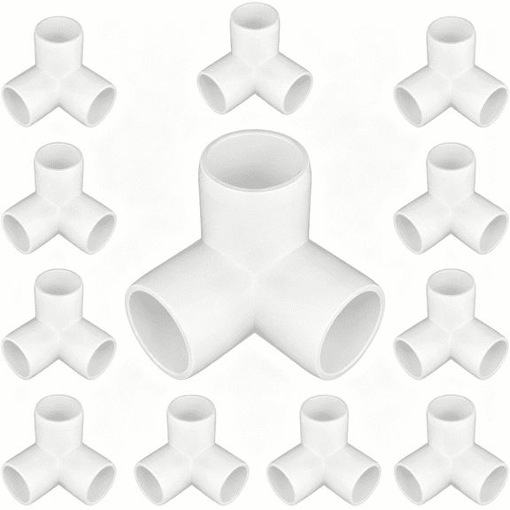 Tee Socket Plug 12-Pack 3 Way PVC Fittings 3/4 Inch, Furniture Grade PVC Pipe Connector ...