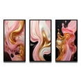 thumbnail image 2 of Designart "Whimsical Liquid Pink and Gold Art Glamorous Charm III" Abstract Shapes Framed Wall Art Set Of 3 - Gold Transitional Frame Gallery Wall Set For Home Decor, 2 of 6