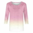 thumbnail image 4 of Charella Women's Casual 3/4 Sleeve T-Shirts Cute Crew Neck Tunic Tops Basic Tees Blouses Loose Fit Pullover (XL, Pink 1), 4 of 4