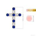thumbnail image 3 of Angara Natural 0.84 Ct. Blue Sapphire with Diamond Cross Pendant Necklace in 14K Yellow Gold for Women with 18 Inch Cable Chain, 3 of 8