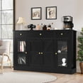 thumbnail image 7 of DreamCurship Sideboard Buffet Cabinet, Farmhouse Coffee Bar Cabinet with Storage, Credenza Storage Cabinet Accent Cabinet for Living Room, Black, 7 of 7
