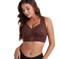 thumbnail image 6 of Bras for Women No Underwire Cotton Bra for Women Everyday Bras Comfort Bras Push up Bra Sleep Bras Seamless Bra Full Coverage Bralettes Lifting Bra Sports Bras,Brown,XL, 6 of 9